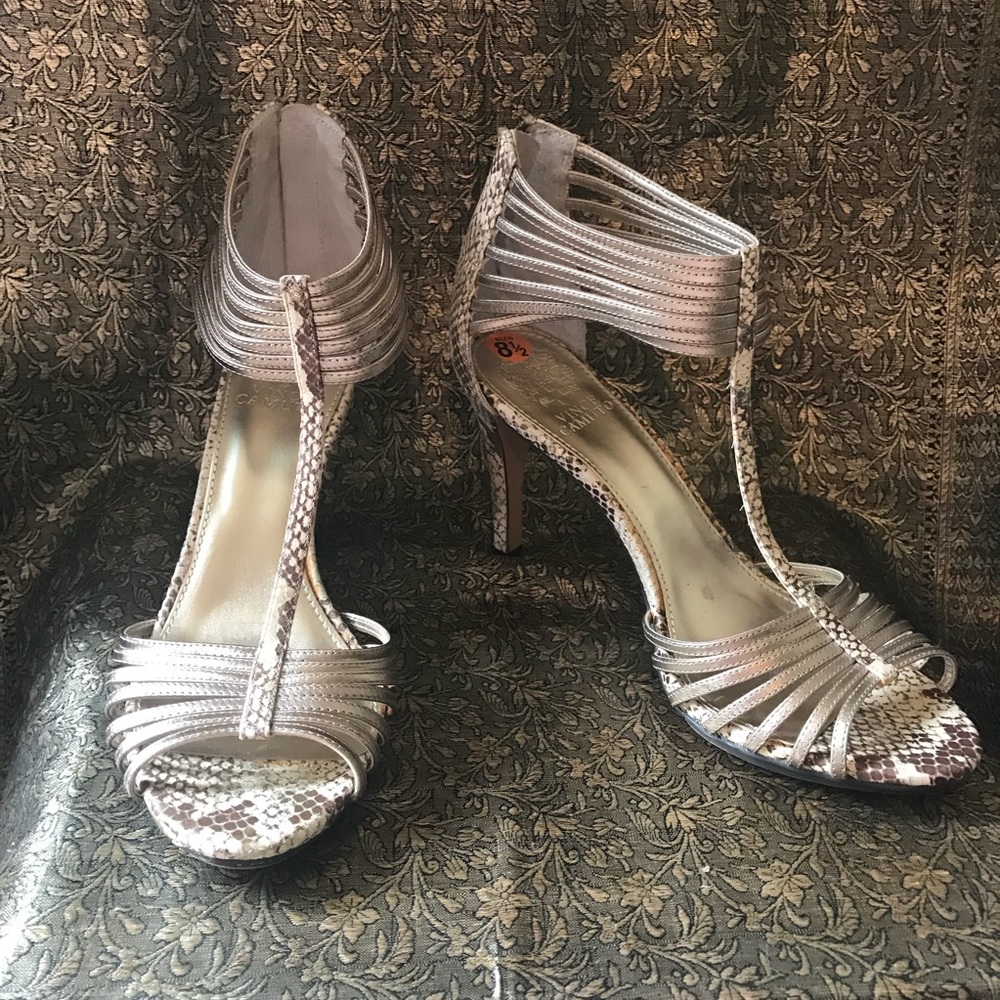 Vince Camuto Gold Snakeskin Stiletto Heel